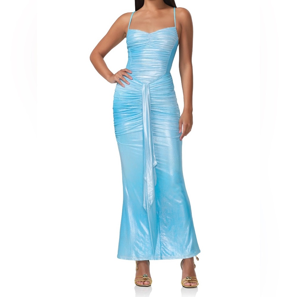 AFRM Azula Metallic Dress Bluefish Ombre